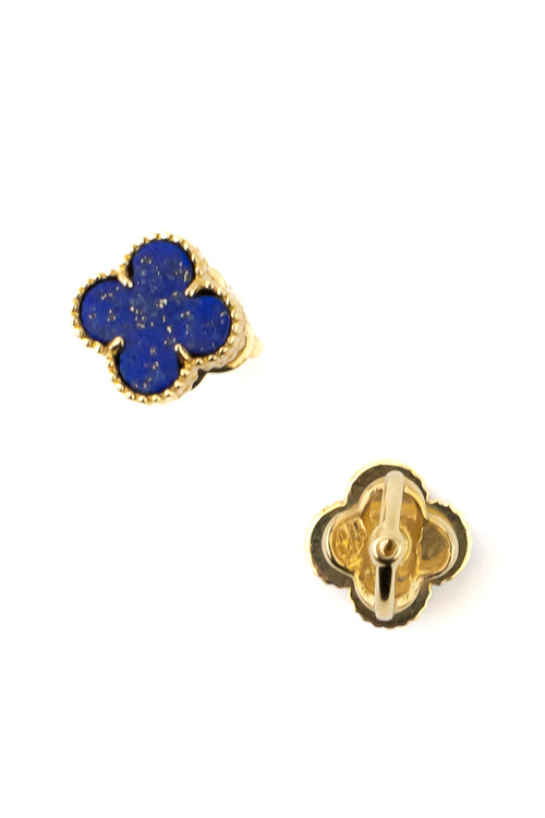 Серьги из лимонного золота c лазуритом