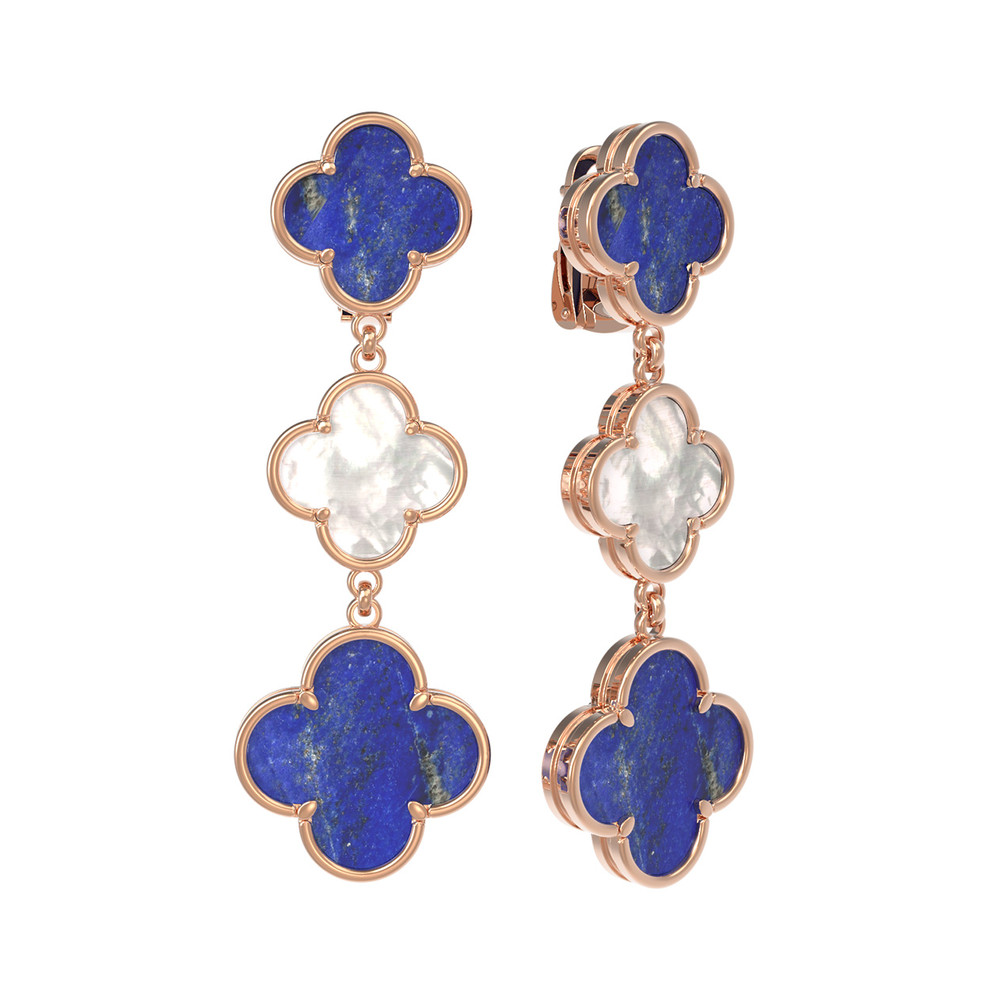 Серьги из золота c лазуритом и перламутром