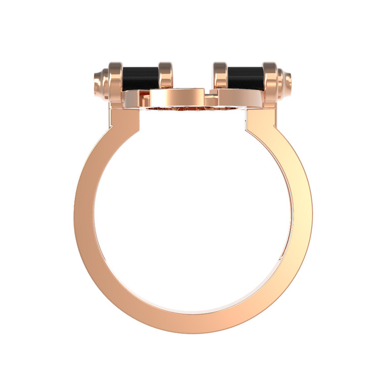 Кольцо из золота c бриллиантами и ониксом