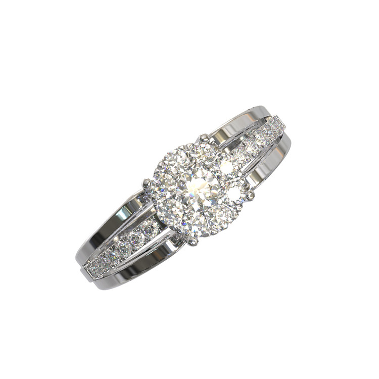 Кольцо из белого золота c бриллиантами