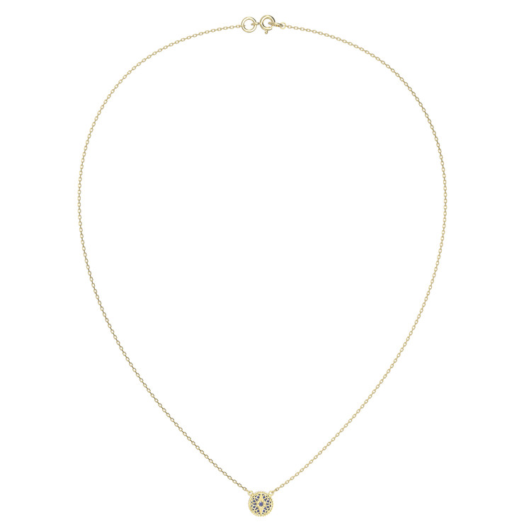 Колье из лимонного золота c бриллиантами и лазуритом