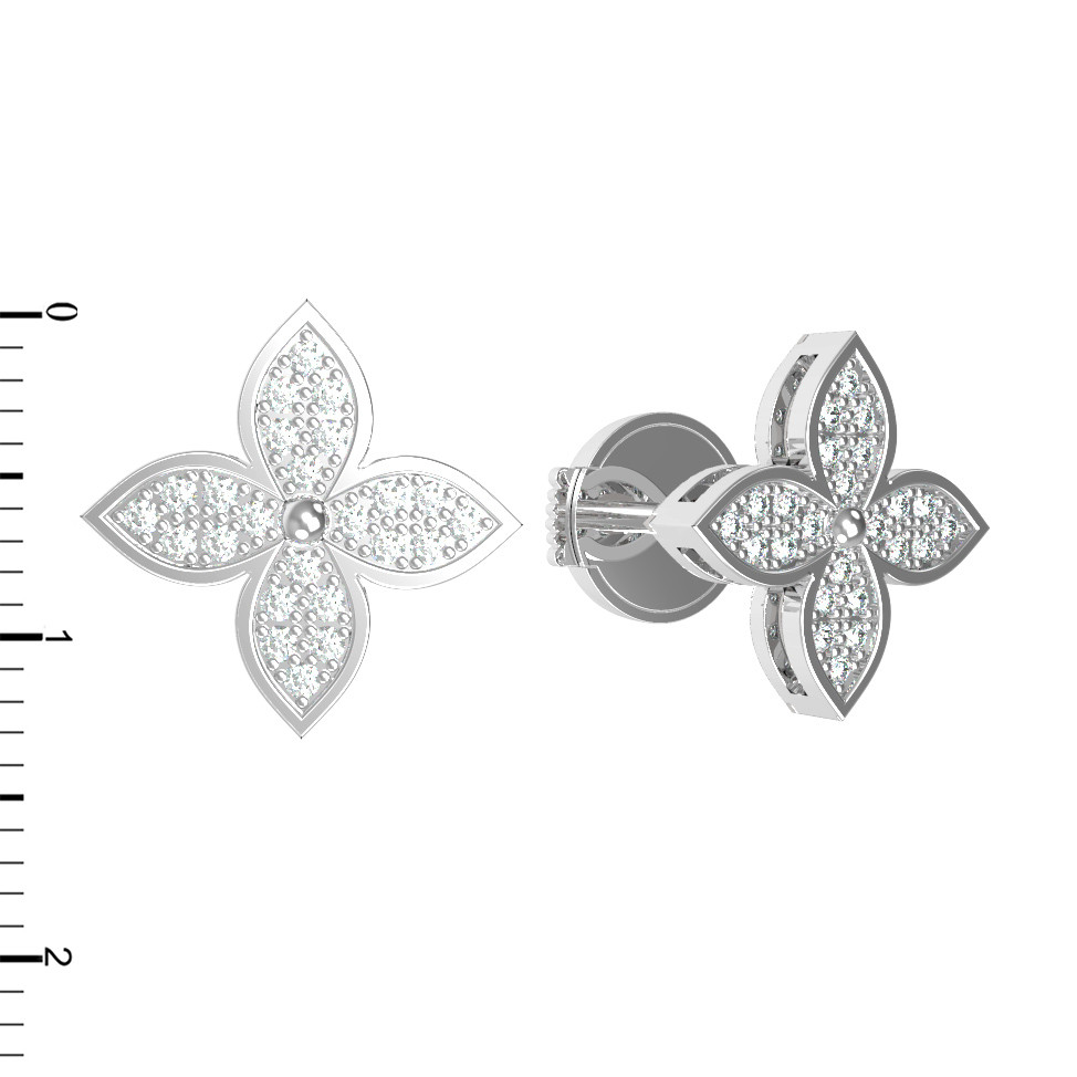 Серьги из белого золота c бриллиантами