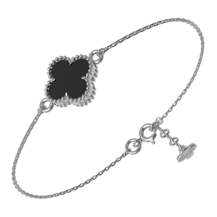 Браслет из белого золота c ониксом