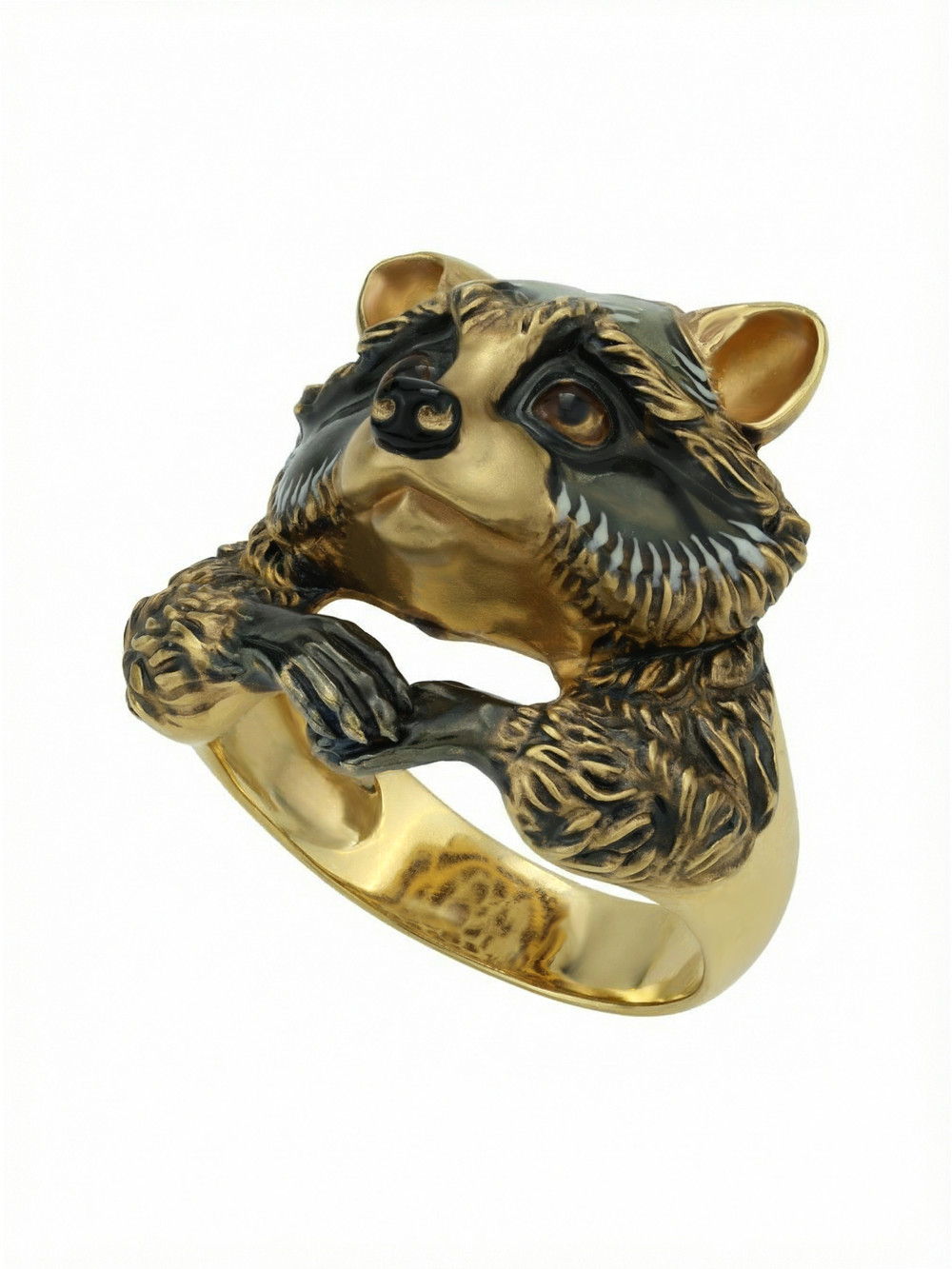 Кольцо из лимонного золота c эмалью