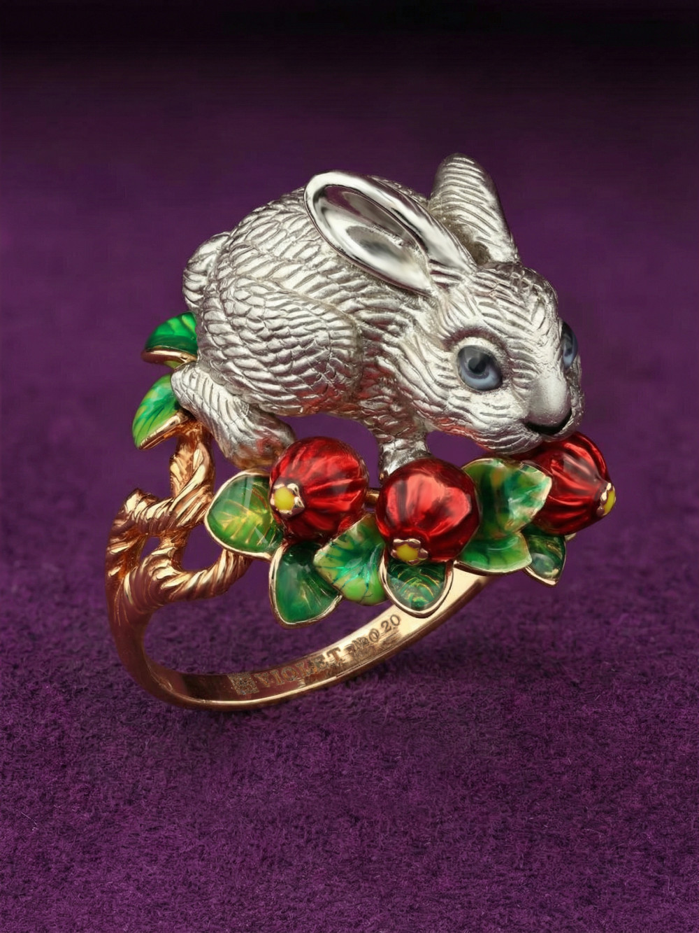 Кольцо из золота c эмаль