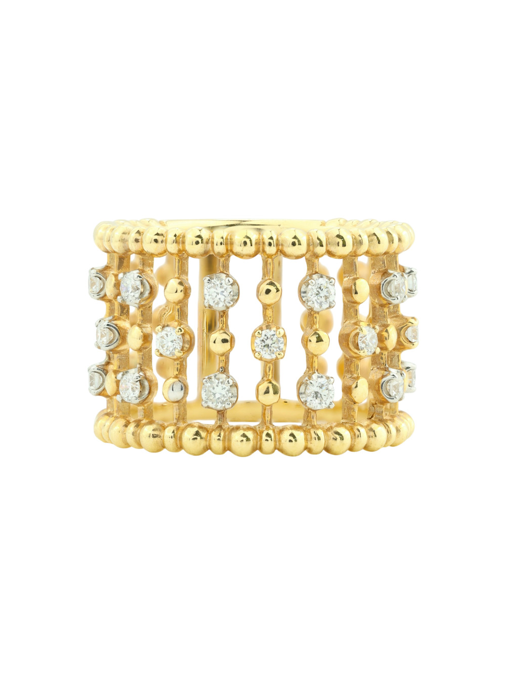 Кольцо из лимонного золота c бриллиантами