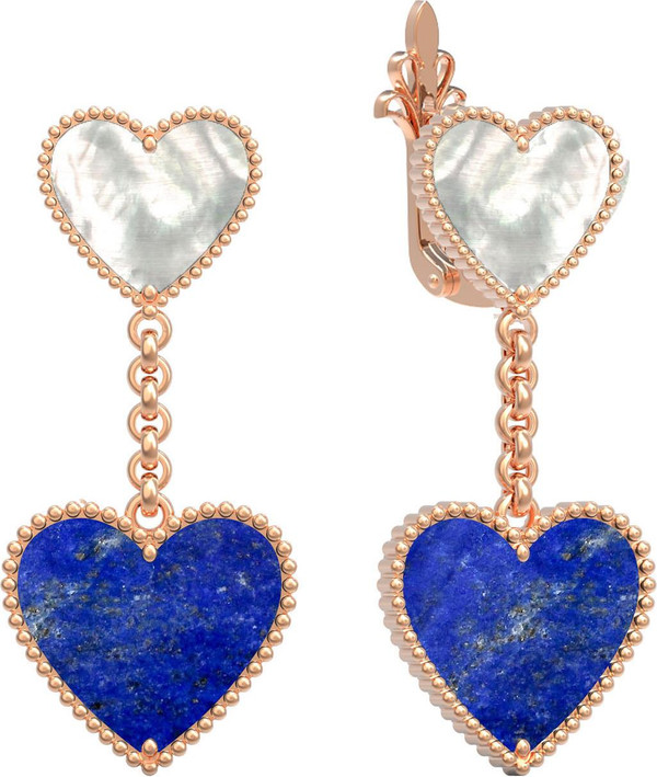 Серьги из золота c лазуритом и перламутром