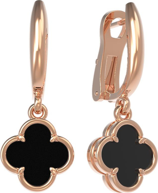 Серьги из золота c ониксом