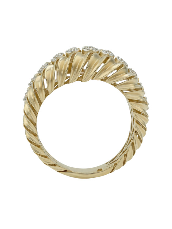 Кольцо из лимонного золота c бриллиантами