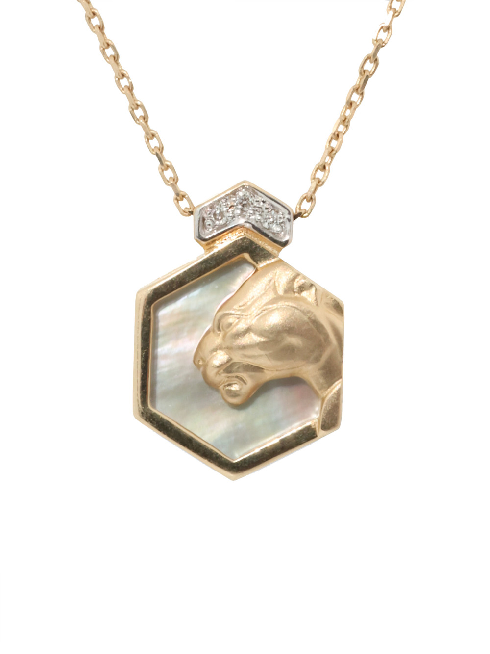 Колье из золота c бриллиантами и перламутром