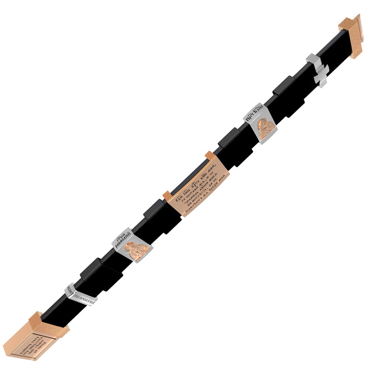 Браслет из золота c кожаным шнурком