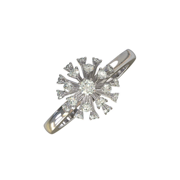 Кольцо из белого золота c бриллиантами