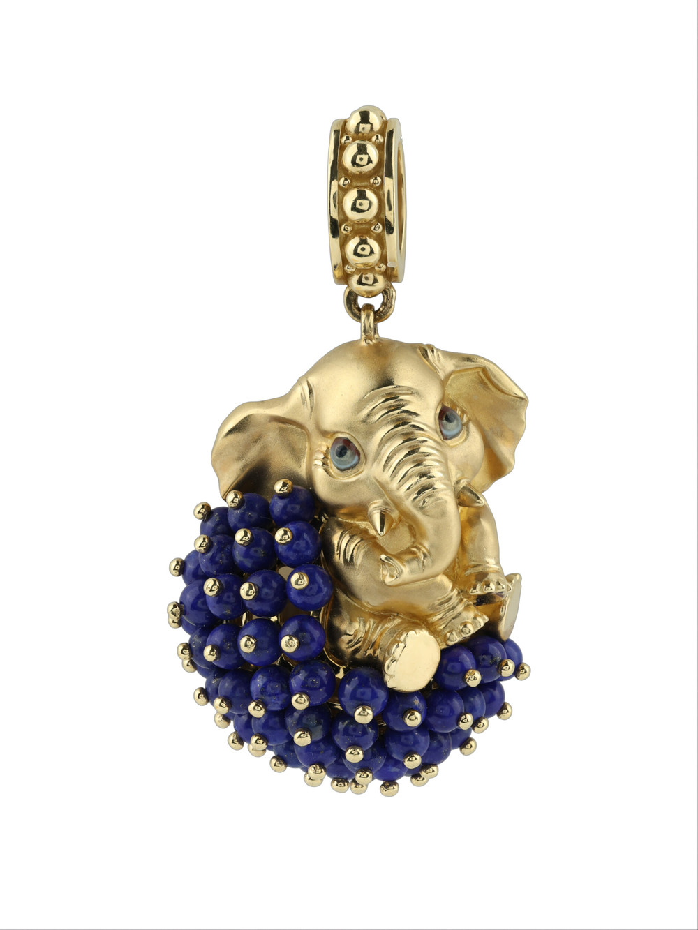 Подвеска из лимонного золота c эмаль и лазуритом