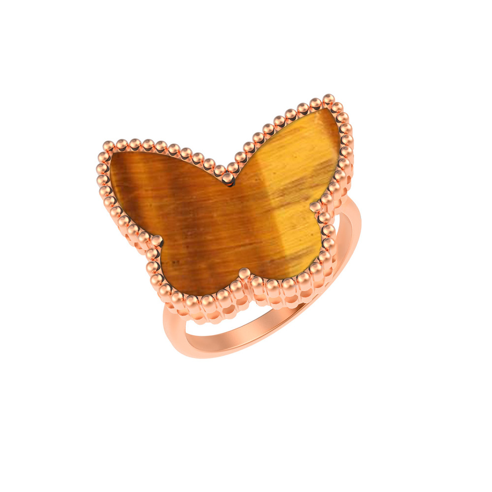 Кольцо из золота c тигровым глазом