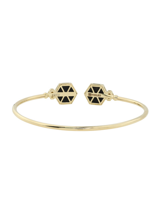 Браслет из лимонного золота c бриллиантами и ониксом