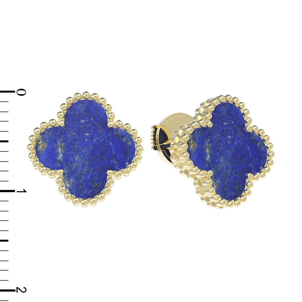 Серьги из лимонного золота c лазуритом