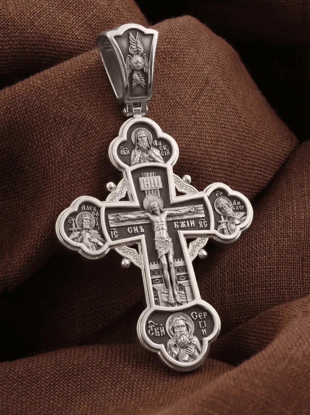 Крест из белого золота