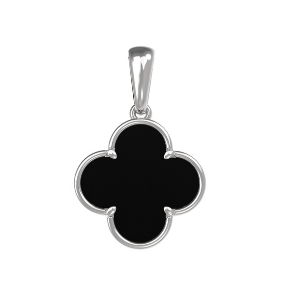 Подвеска из белого золота c ониксом