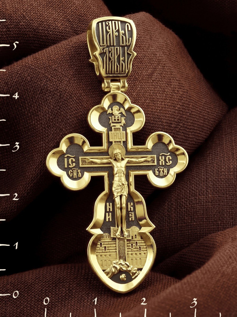 Крест из лимонного золота
