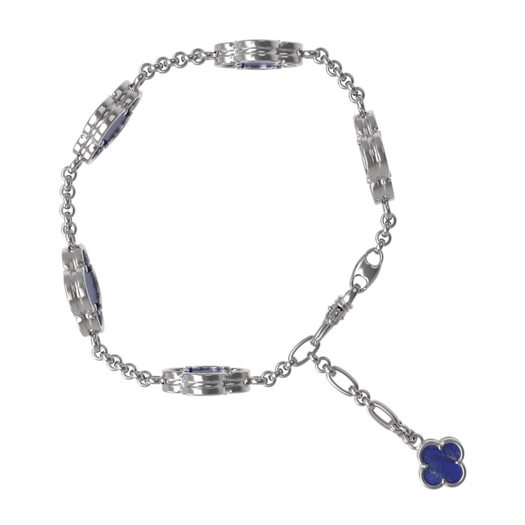 Браслет из белого золота c лазуритом
