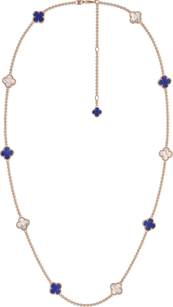 Колье из золота c лазуритом и перламутром