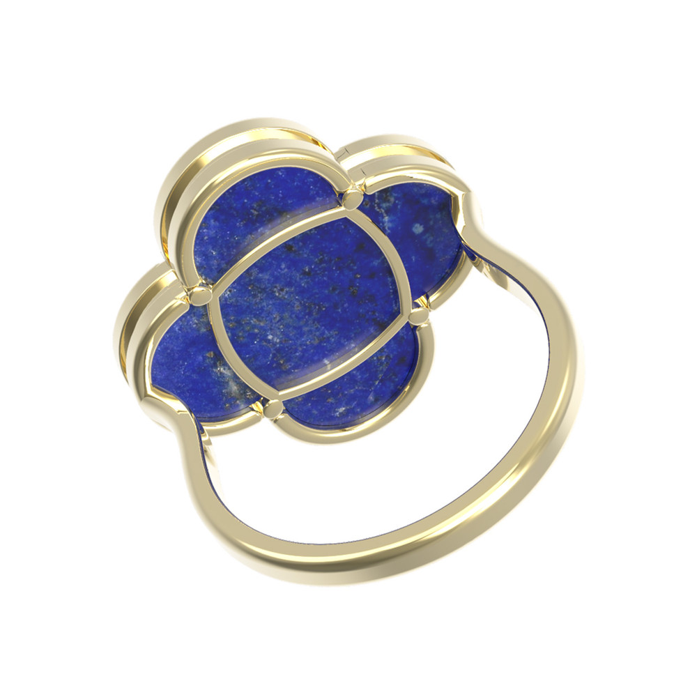 Кольцо из лимонного золота c лазуритом