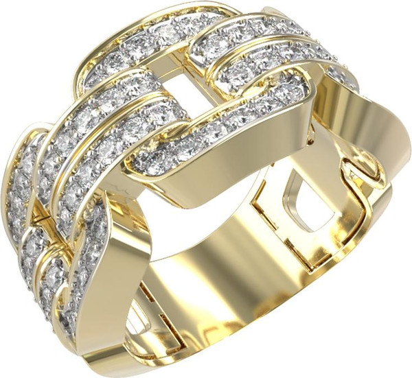 Кольцо из лимонного золота c бриллиантами