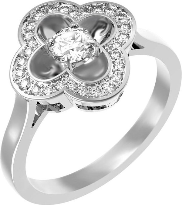 Кольцо из белого золота c бриллиантами