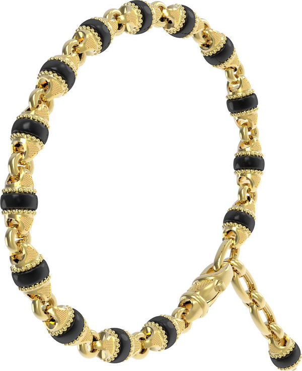 Браслет из лимонного золота c ониксом