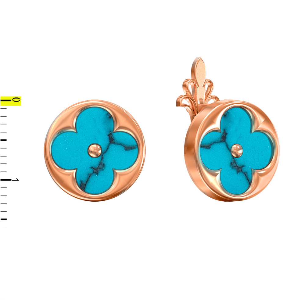 Серьги из золота c бирюзой