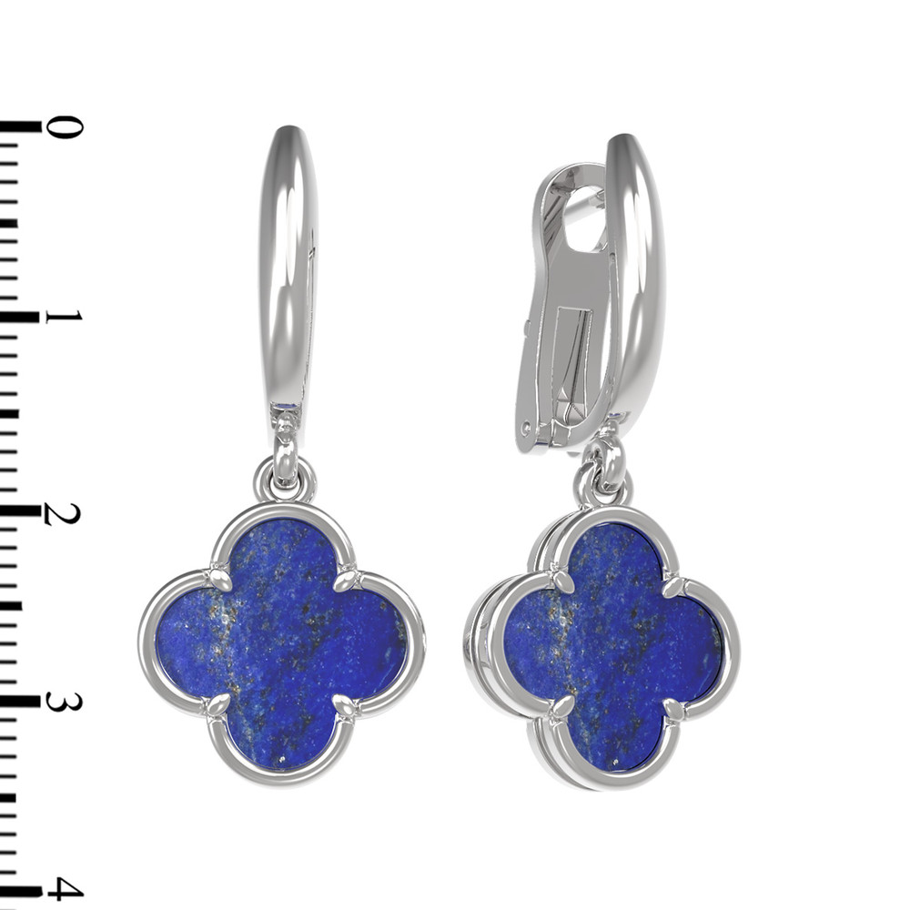 Серьги из белого золота c лазуритом