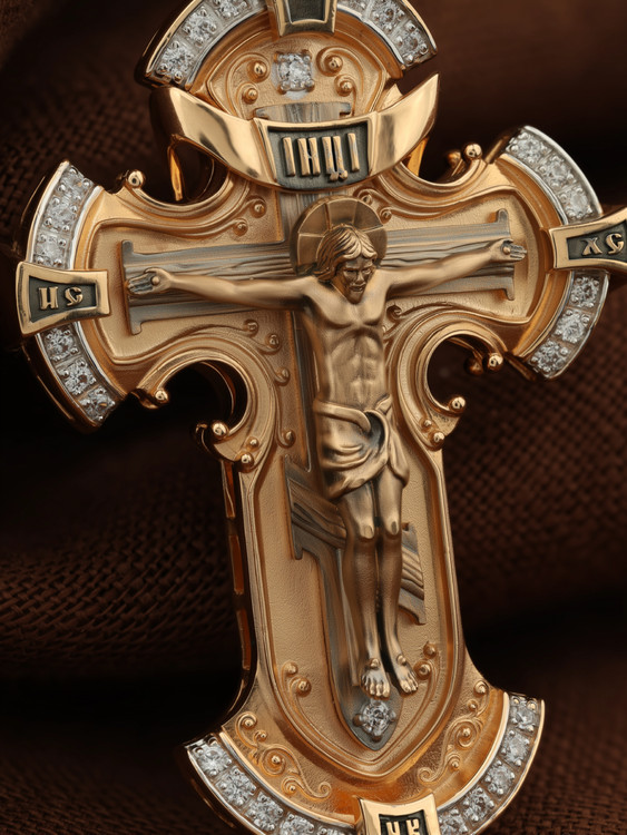 Крест из золота c фианитом