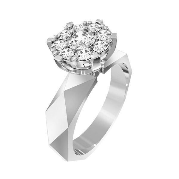 Кольцо из белого золота c бриллиантами