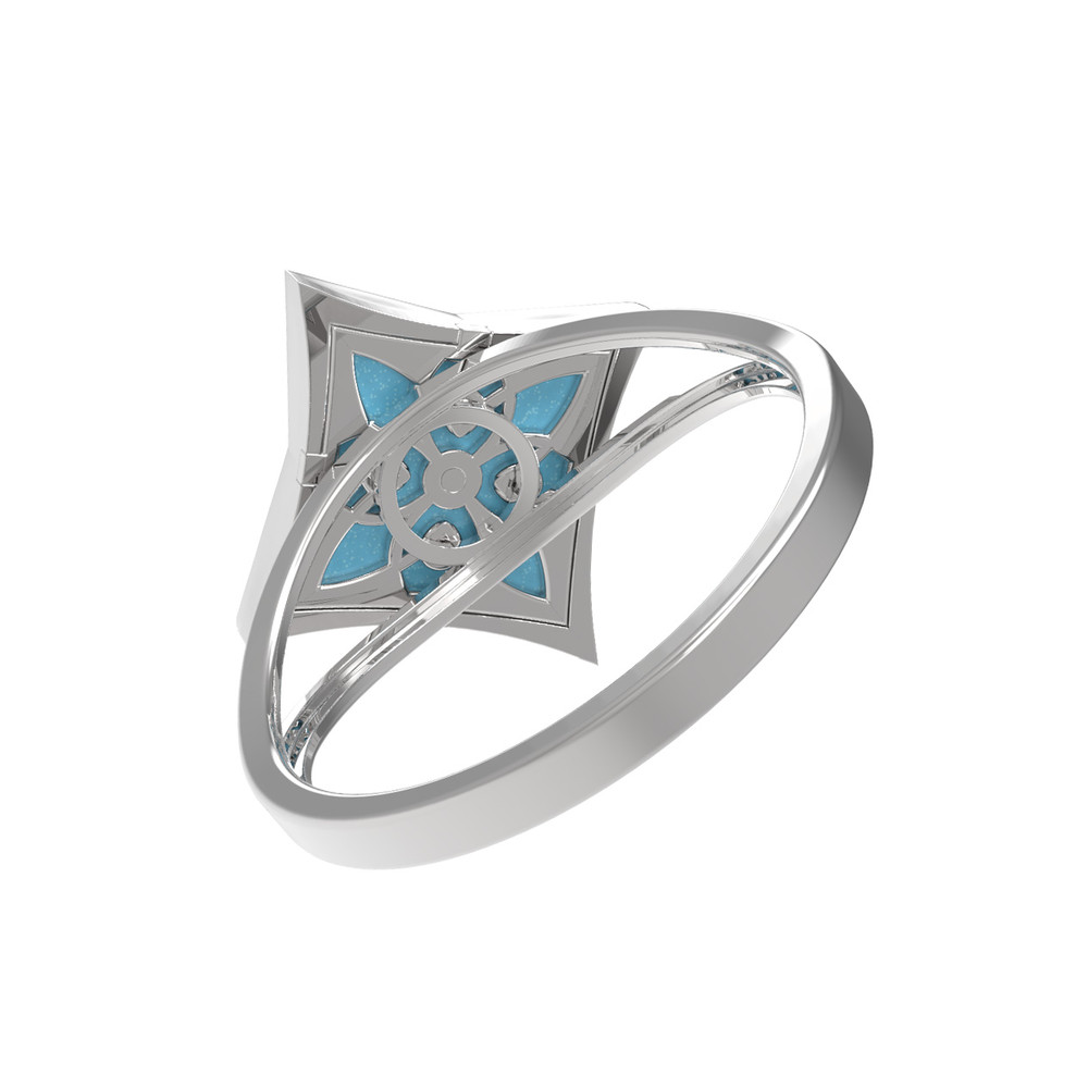 Кольцо из белого золота c бирюзой