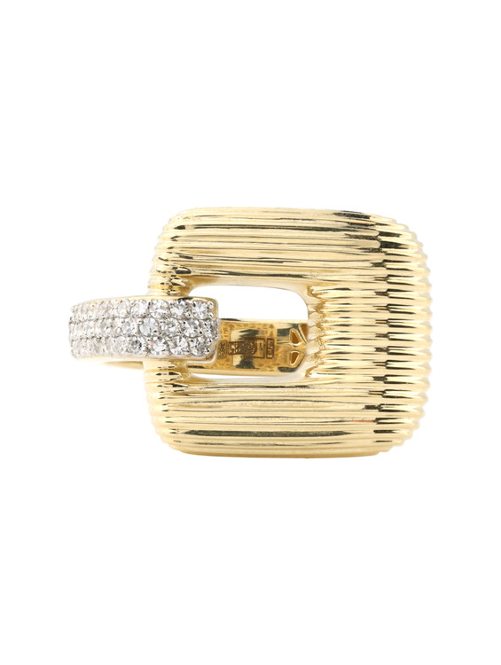 Кольцо из лимонного золота c бриллиантами