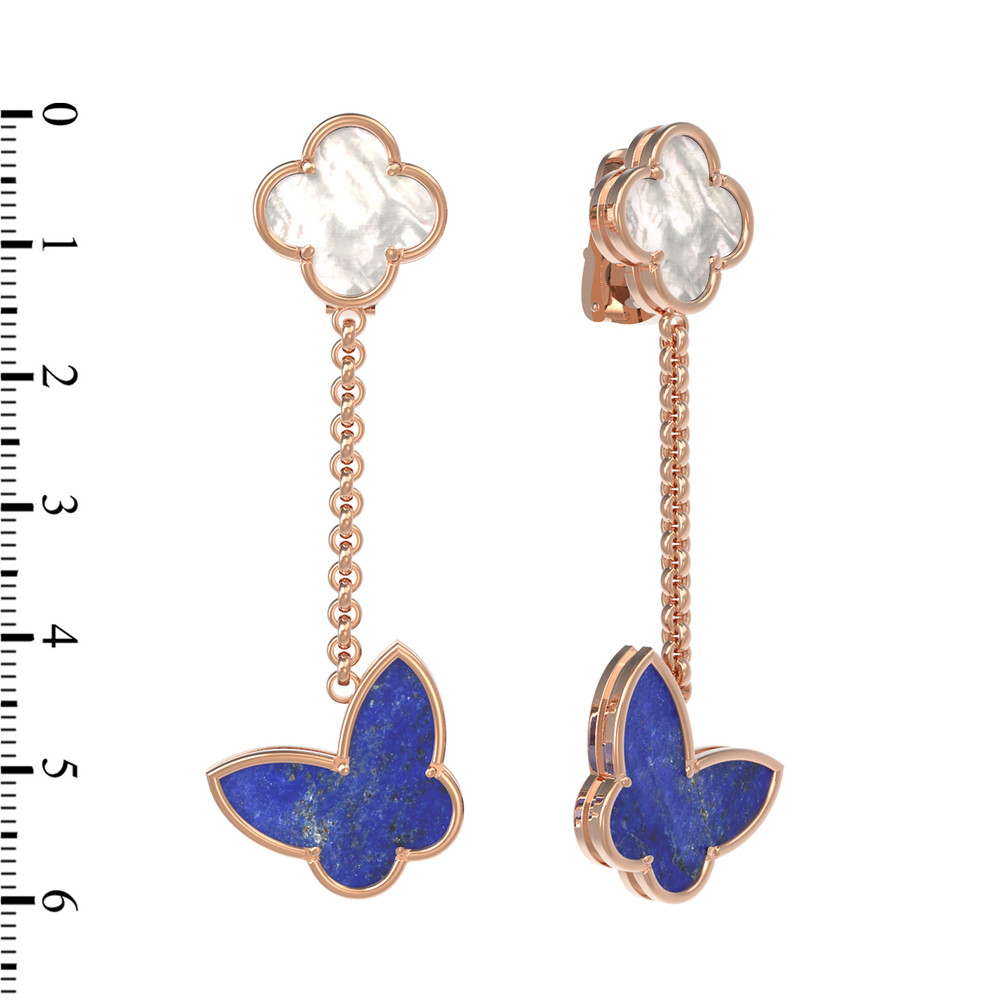 Серьги из золота c лазуритом и перламутром