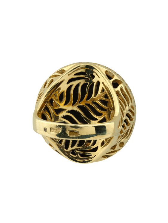 Кольцо из лимонного золота c эбеновым деревом