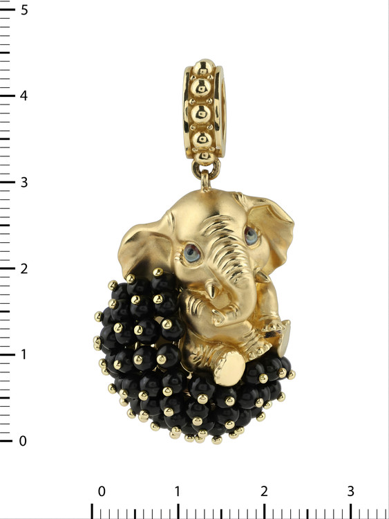 Подвеска из лимонного золота c эмалью и ониксом