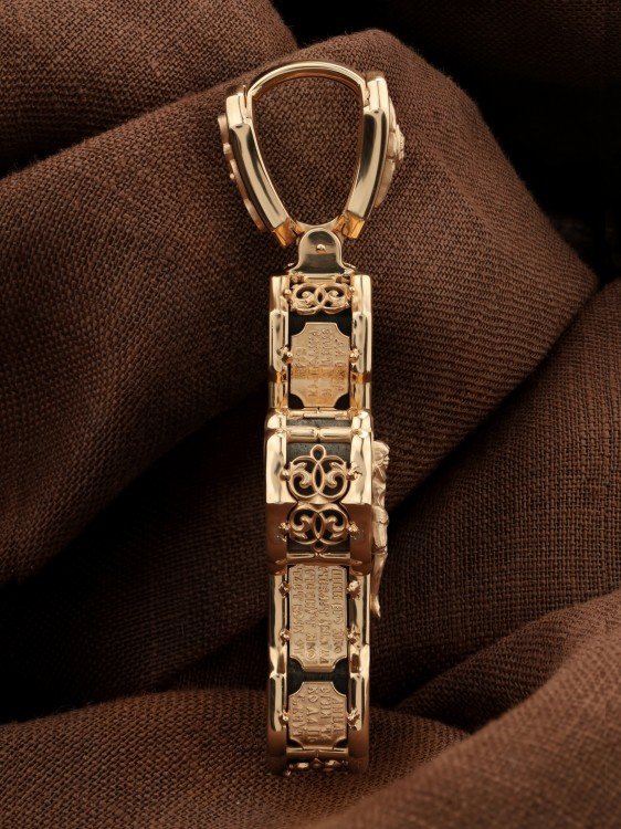 Крест из золота c эбеновым деревом