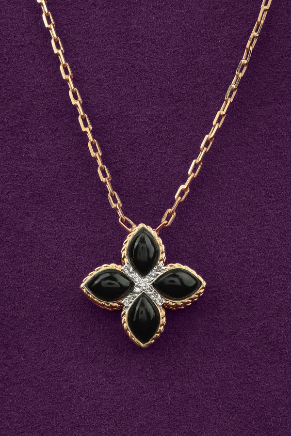 Колье из золота c бриллиантами и ониксом