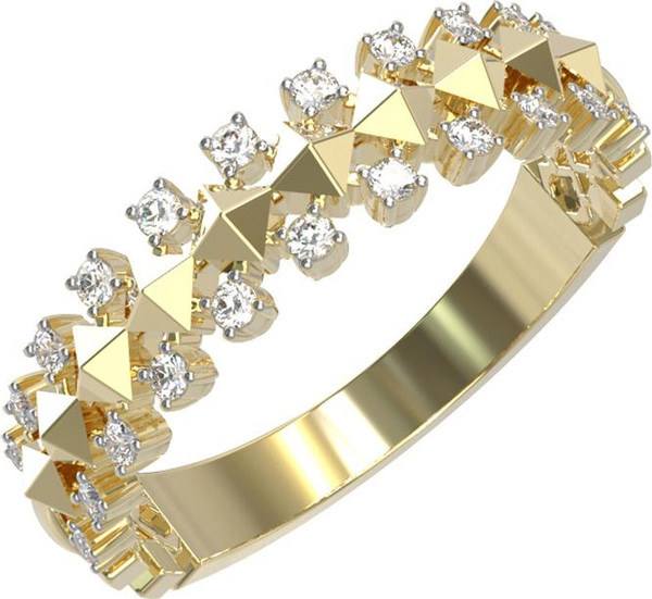 Кольцо из лимонного золота c бриллиантами