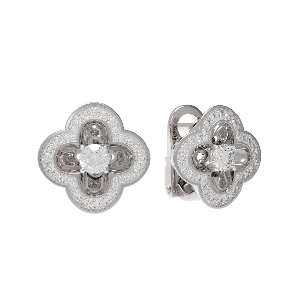 Серьги из белого золота c бриллиантами