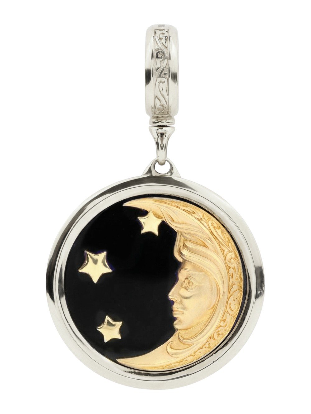 Подвеска из белого золота c ониксом