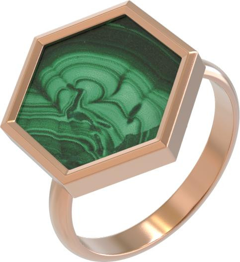 Кольцо из золота c малахитом