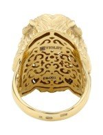Кольцо из лимонного золота 585 пробы c эмалью