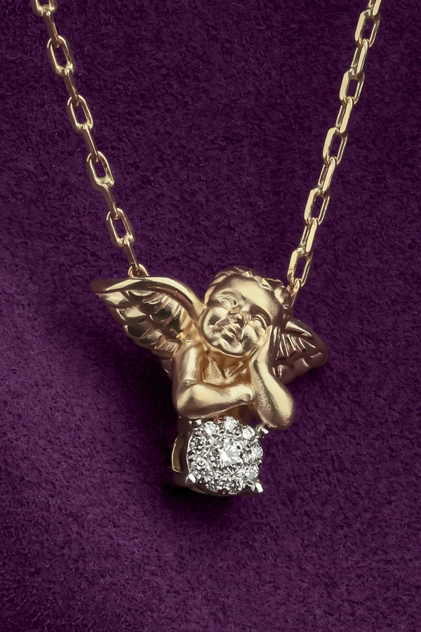 Колье из лимонного золота c бриллиантами