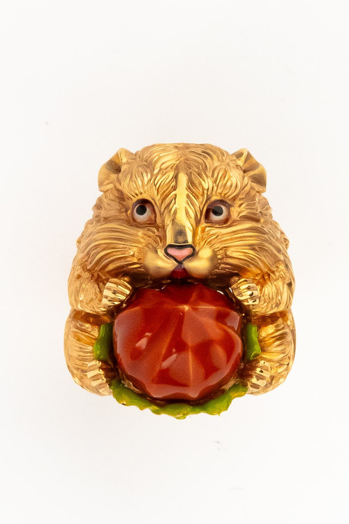 Кольцо из золота c эмаль