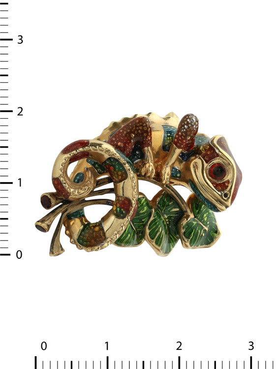 Подвеска из лимонного золота c эмалью и гранатом