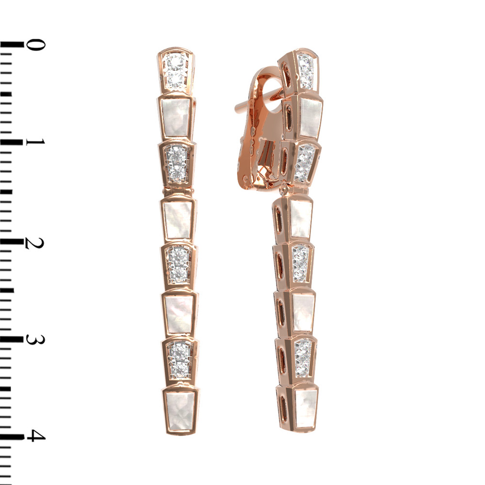 Серьги из золота c бриллиантами и перламутром