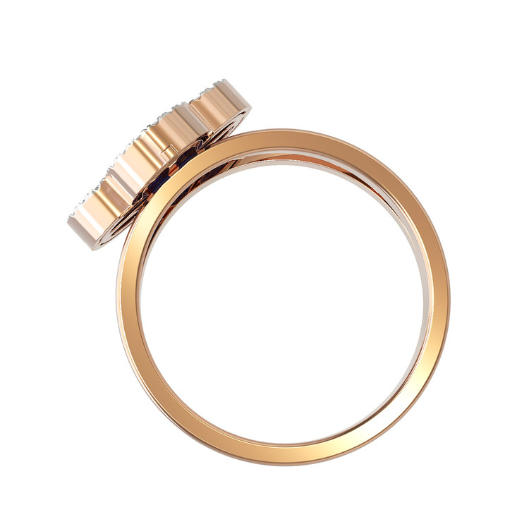 Кольцо из золота c бриллиантами и перламутром